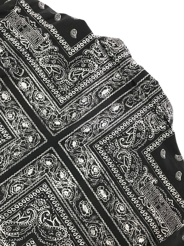【中古品】【メンズ】 HARLEY DAVIDSON ハーレーダビッドソン BANDANA SHIRT BLACK WHITE 96861-23VM バンダナ シャツ 半袖シャツ トップス 145-260819-rt-14-tag サイズ：M カラー：ブラック 万代Net店