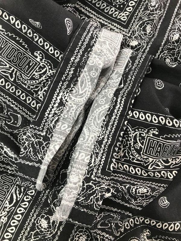 【中古品】【メンズ】 HARLEY DAVIDSON ハーレーダビッドソン BANDANA SHIRT BLACK WHITE 96861-23VM バンダナ シャツ 半袖シャツ トップス 145-260819-rt-14-tag サイズ：M カラー：ブラック 万代Net店