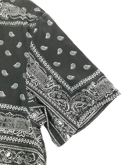 【中古品】【メンズ】 HARLEY DAVIDSON ハーレーダビッドソン BANDANA SHIRT BLACK WHITE 96861-23VM バンダナ シャツ 半袖シャツ トップス 145-260819-rt-14-tag サイズ：M カラー：ブラック 万代Net店