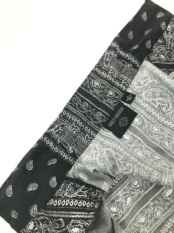 【中古品】【メンズ】 HARLEY DAVIDSON ハーレーダビッドソン BANDANA SHIRT BLACK WHITE 96861-23VM バンダナ シャツ 半袖シャツ トップス 145-260819-rt-14-tag サイズ：M カラー：ブラック 万代Net店