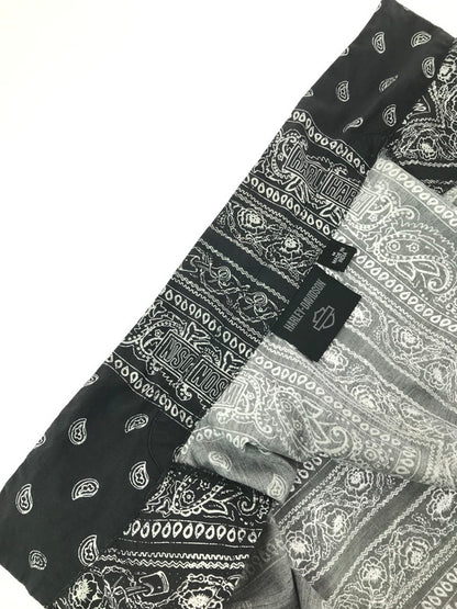 【中古品】【メンズ】 HARLEY DAVIDSON ハーレーダビッドソン BANDANA SHIRT BLACK WHITE 96861-23VM バンダナ シャツ 半袖シャツ トップス 145-260819-rt-14-tag サイズ：M カラー：ブラック 万代Net店