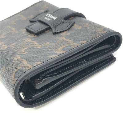 【中古美品】【メンズ】 CELINE セリーヌ FINE STRAP WALLET IN TRIOMPHE CANVAS AND LAMBSKIN BLACK 10H482DB7.38SI ウォレット 財布 181-260818-rt-28-tag カラー：ブラック 万代Net店