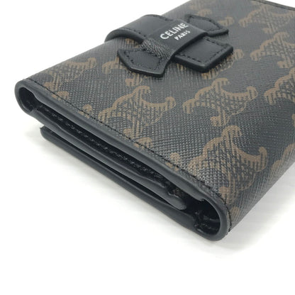 【中古美品】【メンズ】 CELINE セリーヌ FINE STRAP WALLET IN TRIOMPHE CANVAS AND LAMBSKIN BLACK 10H482DB7.38SI ウォレット 財布 181-260818-rt-28-tag カラー：ブラック 万代Net店