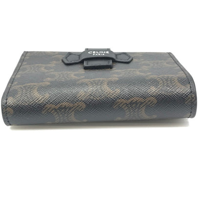 【中古美品】【メンズ】 CELINE セリーヌ FINE STRAP WALLET IN TRIOMPHE CANVAS AND LAMBSKIN BLACK 10H482DB7.38SI ウォレット 財布 181-260818-rt-28-tag カラー：ブラック 万代Net店