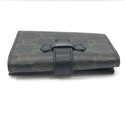 【中古美品】【メンズ】 CELINE セリーヌ FINE STRAP WALLET IN TRIOMPHE CANVAS AND LAMBSKIN BLACK 10H482DB7.38SI ウォレット 財布 181-260818-rt-28-tag カラー：ブラック 万代Net店