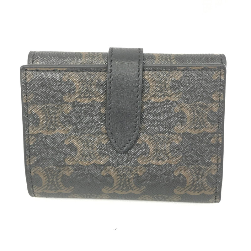 【中古美品】【メンズ】 CELINE セリーヌ FINE STRAP WALLET IN TRIOMPHE CANVAS AND LAMBSKIN BLACK 10H482DB7.38SI ウォレット 財布 181-260818-rt-28-tag カラー：ブラック 万代Net店