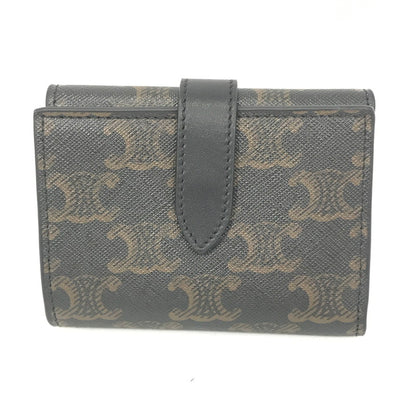 【中古美品】【メンズ】 CELINE セリーヌ FINE STRAP WALLET IN TRIOMPHE CANVAS AND LAMBSKIN BLACK 10H482DB7.38SI ウォレット 財布 181-260818-rt-28-tag カラー：ブラック 万代Net店