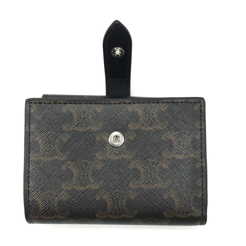 【中古美品】【メンズ】 CELINE セリーヌ FINE STRAP WALLET IN TRIOMPHE CANVAS AND LAMBSKIN BLACK 10H482DB7.38SI ウォレット 財布 181-260818-rt-28-tag カラー：ブラック 万代Net店