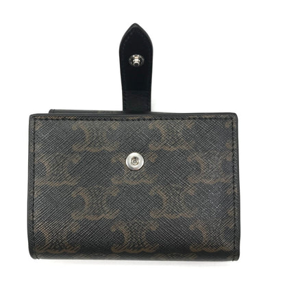 【中古美品】【メンズ】 CELINE セリーヌ FINE STRAP WALLET IN TRIOMPHE CANVAS AND LAMBSKIN BLACK 10H482DB7.38SI ウォレット 財布 181-260818-rt-28-tag カラー：ブラック 万代Net店