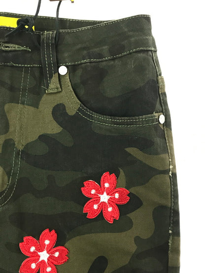【中古品】【メンズ】 GUAPI グアピ CAMO BLOSSOM DENIM V2 カモフラージュ ブロッサム デニム V2 デニムパンツ ボトムス 153-260827-ki-10-tagh サイズ：28 カラー：グリーン カモフラージュ 万代Net店