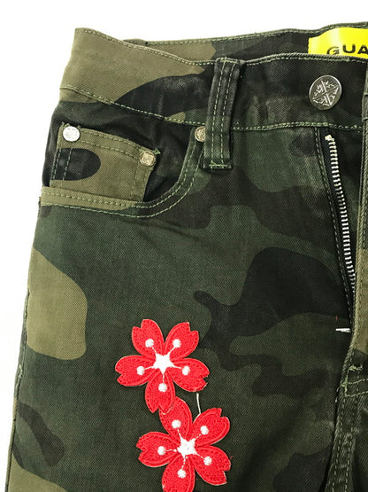 【中古品】【メンズ】 GUAPI グアピ CAMO BLOSSOM DENIM V2 カモフラージュ ブロッサム デニム V2 デニムパンツ ボトムス 153-260827-ki-10-tagh サイズ：28 カラー：グリーン カモフラージュ 万代Net店