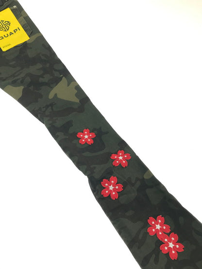 【中古品】【メンズ】 GUAPI グアピ CAMO BLOSSOM DENIM V2 カモフラージュ ブロッサム デニム V2 デニムパンツ ボトムス 153-260827-ki-10-tagh サイズ：28 カラー：グリーン カモフラージュ 万代Net店