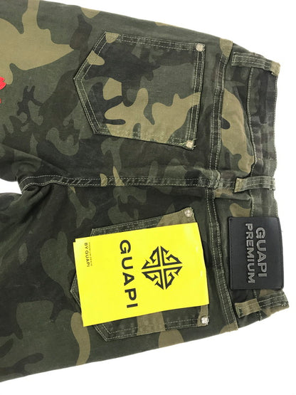 【中古品】【メンズ】 GUAPI グアピ CAMO BLOSSOM DENIM V2 カモフラージュ ブロッサム デニム V2 デニムパンツ ボトムス 153-260827-ki-10-tagh サイズ：28 カラー：グリーン カモフラージュ 万代Net店