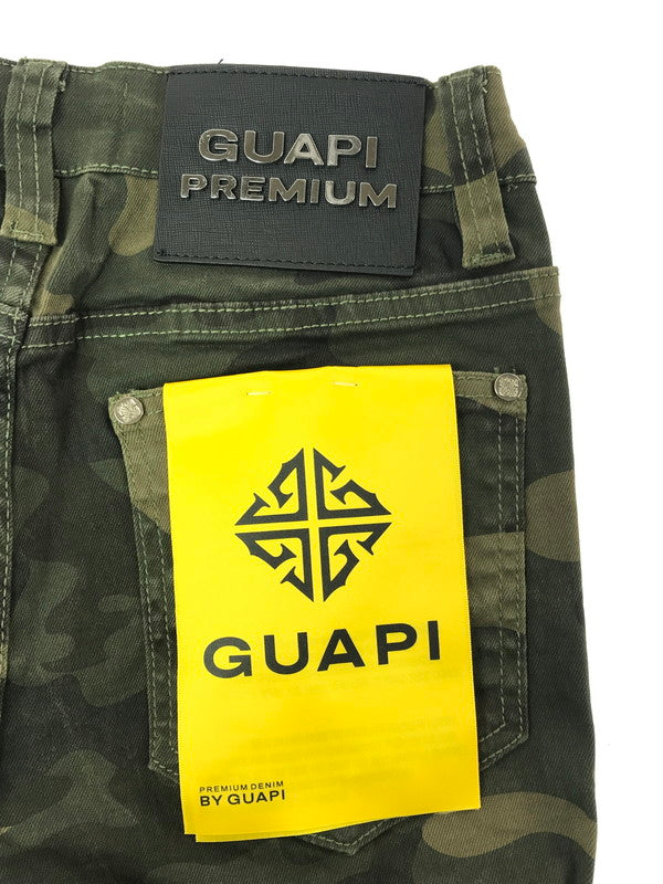 【中古品】【メンズ】 GUAPI グアピ CAMO BLOSSOM DENIM V2 カモフラージュ ブロッサム デニム V2 デニムパンツ ボトムス 153-260827-ki-10-tagh サイズ：28 カラー：グリーン カモフラージュ 万代Net店