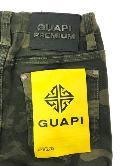 【中古品】【メンズ】 GUAPI グアピ CAMO BLOSSOM DENIM V2 カモフラージュ ブロッサム デニム V2 デニムパンツ ボトムス 153-260827-ki-10-tagh サイズ：28 カラー：グリーン カモフラージュ 万代Net店