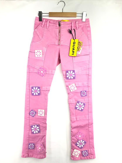 【中古品】【メンズ】 GUAPI グアピ FLOWER PATCH DENIM PANTS フラワー パッチ デニムパンツ ボトムス 153-260827-ki-09-tagh サイズ：16T カラー：ピンク 万代Net店