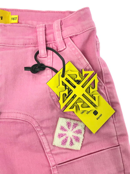 【中古品】【メンズ】 GUAPI グアピ FLOWER PATCH DENIM PANTS フラワー パッチ デニムパンツ ボトムス 153-260827-ki-09-tagh サイズ：16T カラー：ピンク 万代Net店