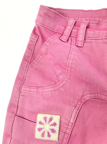 【中古品】【メンズ】 GUAPI グアピ FLOWER PATCH DENIM PANTS フラワー パッチ デニムパンツ ボトムス 153-260827-ki-09-tagh サイズ：16T カラー：ピンク 万代Net店