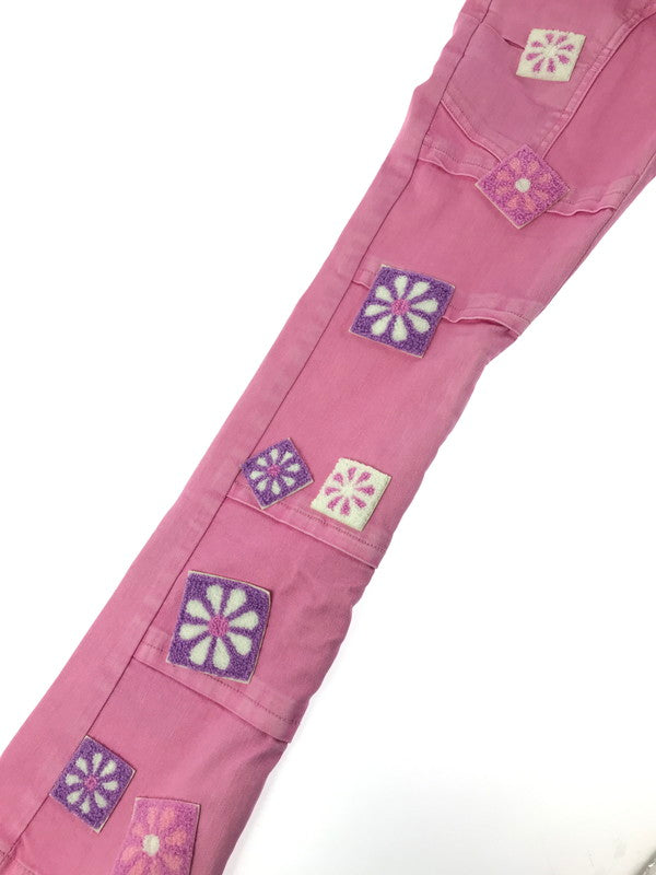 【中古品】【メンズ】 GUAPI グアピ FLOWER PATCH DENIM PANTS フラワー パッチ デニムパンツ ボトムス 153-260827-ki-09-tagh サイズ：16T カラー：ピンク 万代Net店