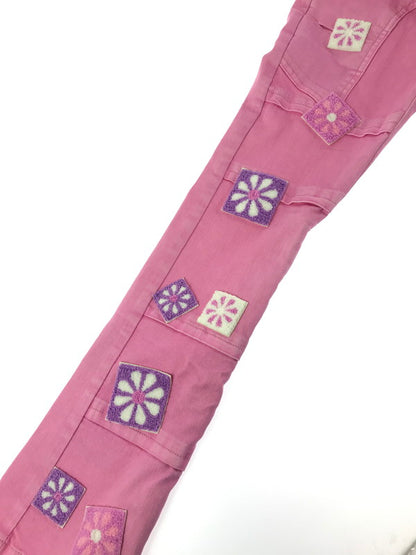 【中古品】【メンズ】 GUAPI グアピ FLOWER PATCH DENIM PANTS フラワー パッチ デニムパンツ ボトムス 153-260827-ki-09-tagh サイズ：16T カラー：ピンク 万代Net店