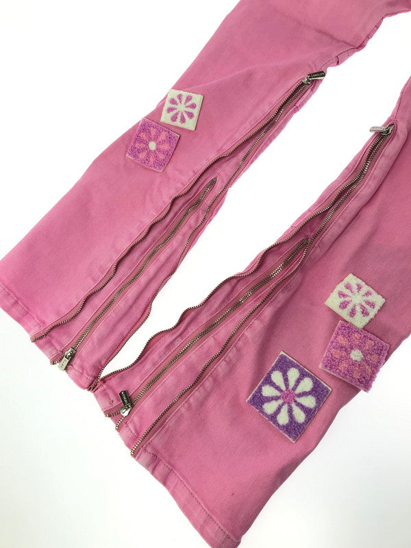 【中古品】【メンズ】 GUAPI グアピ FLOWER PATCH DENIM PANTS フラワー パッチ デニムパンツ ボトムス 153-260827-ki-09-tagh サイズ：16T カラー：ピンク 万代Net店