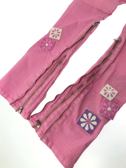 【中古品】【メンズ】 GUAPI グアピ FLOWER PATCH DENIM PANTS フラワー パッチ デニムパンツ ボトムス 153-260827-ki-09-tagh サイズ：16T カラー：ピンク 万代Net店