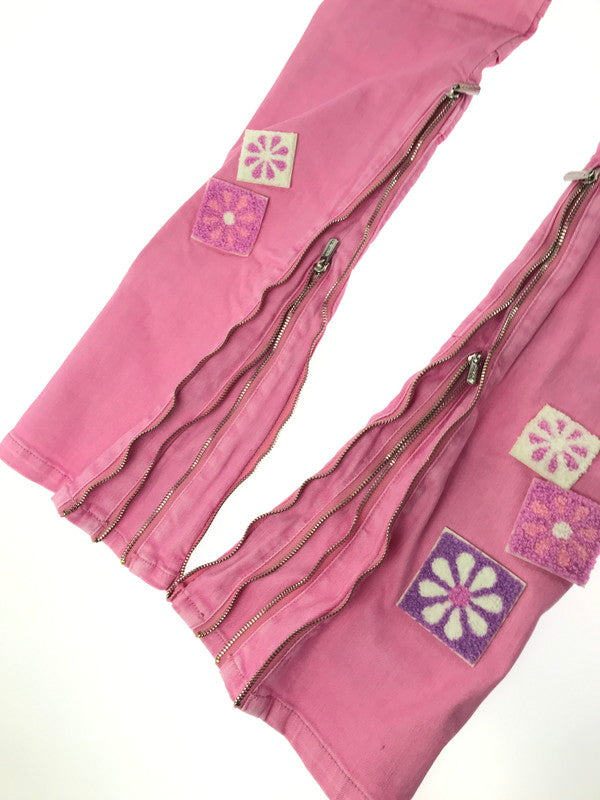 【中古品】【メンズ】 GUAPI グアピ FLOWER PATCH DENIM PANTS フラワー パッチ デニムパンツ ボトムス 153-260827-ki-09-tagh サイズ：16T カラー：ピンク 万代Net店
