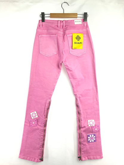 【中古品】【メンズ】 GUAPI グアピ FLOWER PATCH DENIM PANTS フラワー パッチ デニムパンツ ボトムス 153-260827-ki-09-tagh サイズ：16T カラー：ピンク 万代Net店