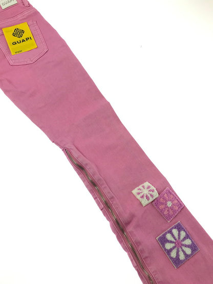 【中古品】【メンズ】 GUAPI グアピ FLOWER PATCH DENIM PANTS フラワー パッチ デニムパンツ ボトムス 153-260827-ki-09-tagh サイズ：16T カラー：ピンク 万代Net店