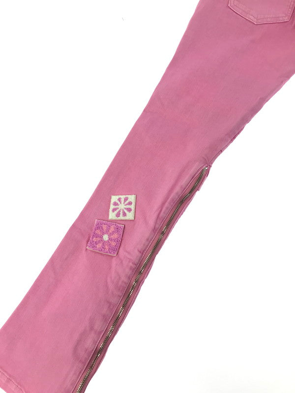 【中古品】【メンズ】 GUAPI グアピ FLOWER PATCH DENIM PANTS フラワー パッチ デニムパンツ ボトムス 153-260827-ki-09-tagh サイズ：16T カラー：ピンク 万代Net店
