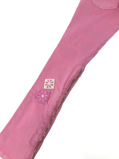 【中古品】【メンズ】 GUAPI グアピ FLOWER PATCH DENIM PANTS フラワー パッチ デニムパンツ ボトムス 153-260827-ki-09-tagh サイズ：16T カラー：ピンク 万代Net店