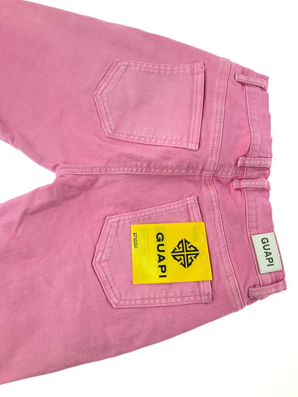 【中古品】【メンズ】 GUAPI グアピ FLOWER PATCH DENIM PANTS フラワー パッチ デニムパンツ ボトムス 153-260827-ki-09-tagh サイズ：16T カラー：ピンク 万代Net店