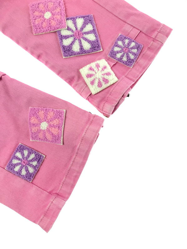 【中古品】【メンズ】 GUAPI グアピ FLOWER PATCH DENIM PANTS フラワー パッチ デニムパンツ ボトムス 153-260827-ki-09-tagh サイズ：16T カラー：ピンク 万代Net店