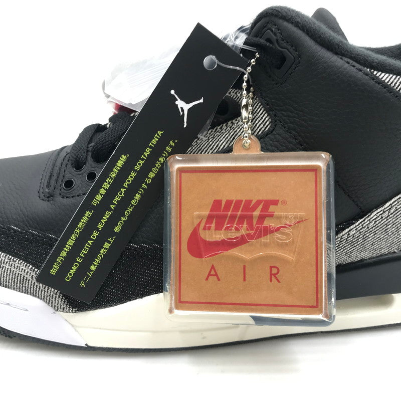 【中古美品】【メンズ】 NIKE ナイキ ×LEVI'S リーバイス AIR JORDAN 3 RETRO SP BLACK AND WHITE (LEVI'S TAB) IR0914-40 160-260816-rt-13-tagh サイズ：26.5cm US8.5 カラー：DENIM/BLACK-GYM RED 万代Net店