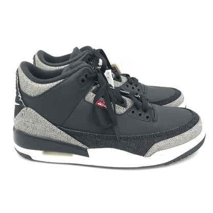 【中古美品】【メンズ】 NIKE ナイキ ×LEVI'S リーバイス AIR JORDAN 3 RETRO SP BLACK AND WHITE (LEVI'S TAB) IR0914-40 160-260816-rt-13-tagh サイズ：26.5cm US8.5 カラー：DENIM/BLACK-GYM RED 万代Net店