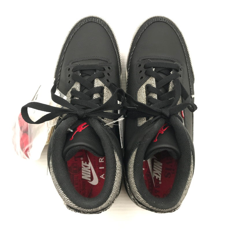 【中古美品】【メンズ】 NIKE ナイキ ×LEVI'S リーバイス AIR JORDAN 3 RETRO SP BLACK AND WHITE (LEVI'S TAB) IR0914-40 160-260816-rt-13-tagh サイズ：26.5cm US8.5 カラー：DENIM/BLACK-GYM RED 万代Net店