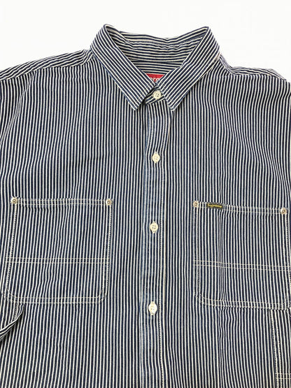 【中古品】【メンズ】 SUPREME シュプリーム 25SS LOOSE FIT S/S DENIM PAINTER SHIRT ルーズ フィット ショートスリーブ ペインター シャツ トップス 149-260829-rt-56-tagh サイズ：XL カラー：ブルー 万代Net店