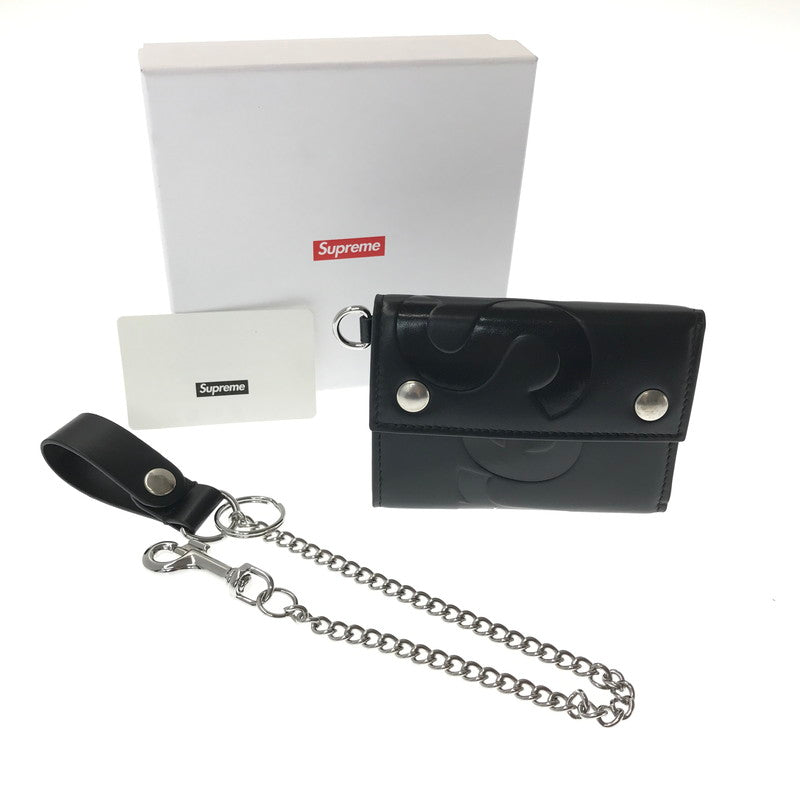 【中古品】【メンズ】 SUPREME シュプリーム 25AW LEATHER CHAIN WALLET レザー チェーン ウォレット 3つ折り財布 200-260914-na-10-tagh カラー：ブラック 万代Net店