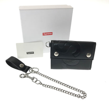 【中古品】【メンズ】 SUPREME シュプリーム 25AW LEATHER CHAIN WALLET レザー チェーン ウォレット 3つ折り財布 200-260914-na-10-tagh カラー：ブラック 万代Net店