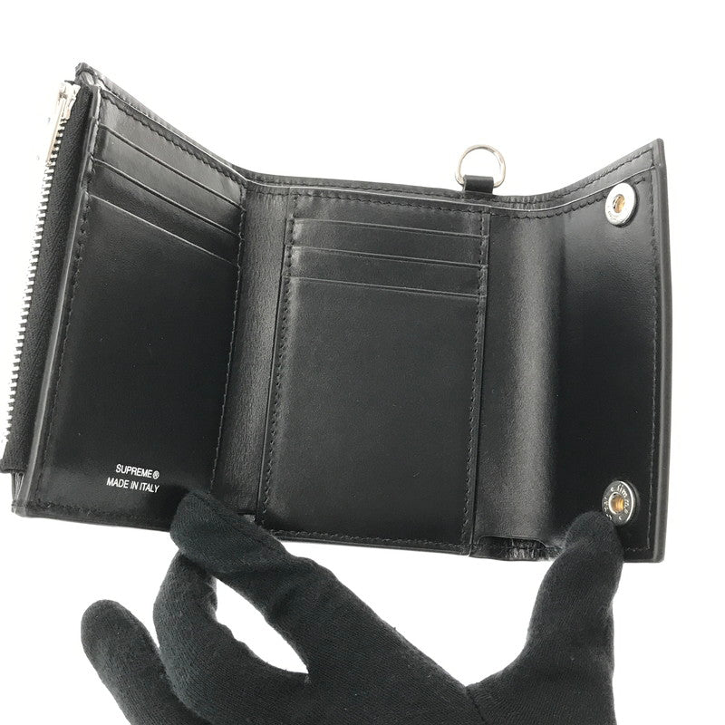 【中古品】【メンズ】 SUPREME シュプリーム 25AW LEATHER CHAIN WALLET レザー チェーン ウォレット 3つ折り財布 200-260914-na-10-tagh カラー：ブラック 万代Net店
