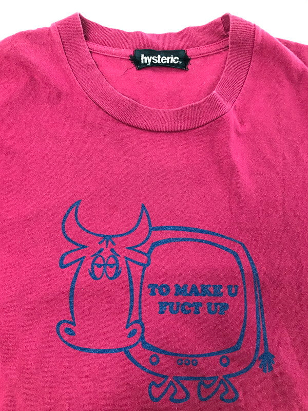 【中古品】【メンズ】 OLD HYSTERIC GLAMOUR オールド ヒステリックグラマー TO MAKE U FUCT UP T-SHIRT 2CT-2178 ショートスリーブ Tシャツ トップス 140-260819-rt-12-tag サイズ：L カラー：ピンク 万代Net店