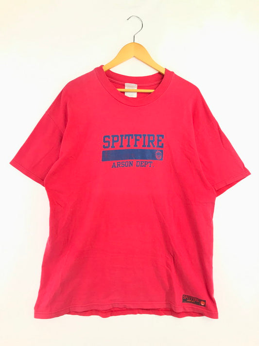 【中古品】【メンズ】 SPITFIRE スピットファイア HANES FRONT LOGO PRINT TEE RED フロントロゴ プリント Tシャツ トップス 146-260819-rt-13-tag サイズ：XL カラー：レッド 万代Net店