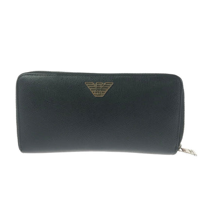 【ジャンク品】【メンズ】 EMPORIO ARMANI エンポリオ・アルマーニ ラウンド ファスナー ウォレット 長財布 200-260908-na-17-tagh カラー：ブラック 万代Net店