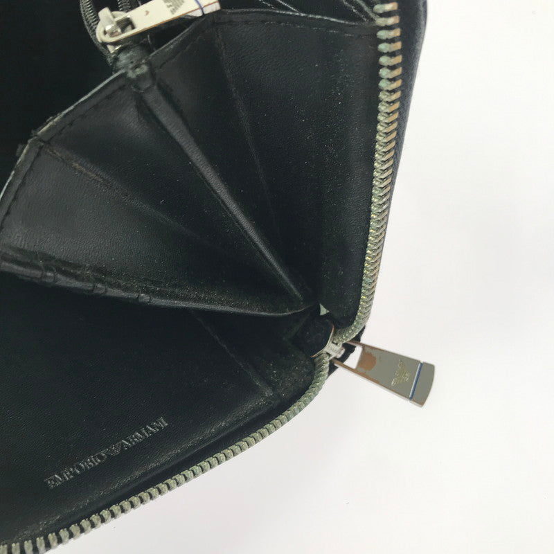 【ジャンク品】【メンズ】 EMPORIO ARMANI エンポリオ・アルマーニ ラウンド ファスナー ウォレット 長財布 200-260908-na-17-tagh カラー：ブラック 万代Net店