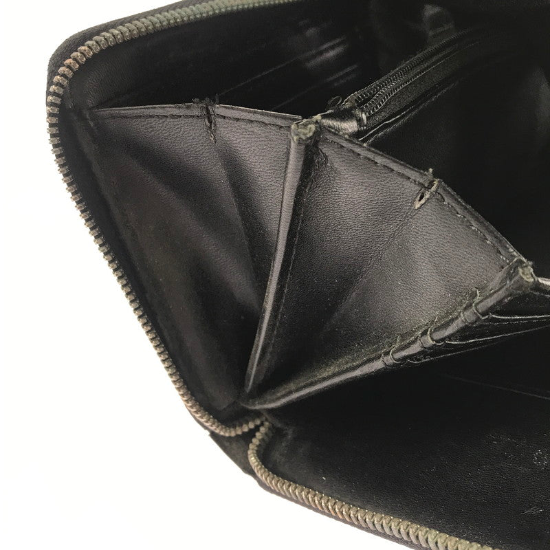 【ジャンク品】【メンズ】 EMPORIO ARMANI エンポリオ・アルマーニ ラウンド ファスナー ウォレット 長財布 200-260908-na-17-tagh カラー：ブラック 万代Net店