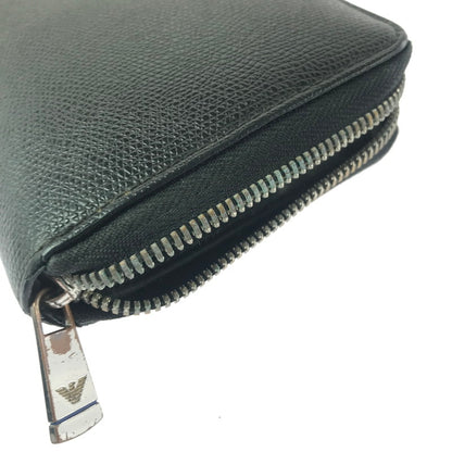 【ジャンク品】【メンズ】 EMPORIO ARMANI エンポリオ・アルマーニ ラウンド ファスナー ウォレット 長財布 200-260908-na-17-tagh カラー：ブラック 万代Net店