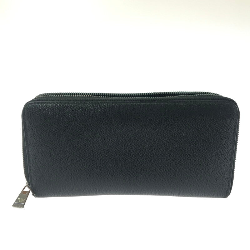 【ジャンク品】【メンズ】 EMPORIO ARMANI エンポリオ・アルマーニ ラウンド ファスナー ウォレット 長財布 200-260908-na-17-tagh カラー：ブラック 万代Net店