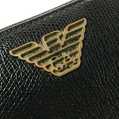 【ジャンク品】【メンズ】 EMPORIO ARMANI エンポリオ・アルマーニ ラウンド ファスナー ウォレット 長財布 200-260908-na-17-tagh カラー：ブラック 万代Net店