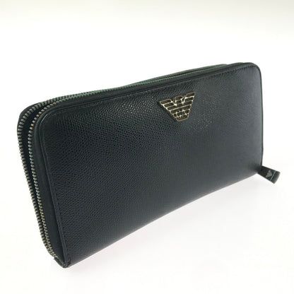 【ジャンク品】【メンズ】 EMPORIO ARMANI エンポリオ・アルマーニ ラウンド ファスナー ウォレット 長財布 200-260908-na-17-tagh カラー：ブラック 万代Net店