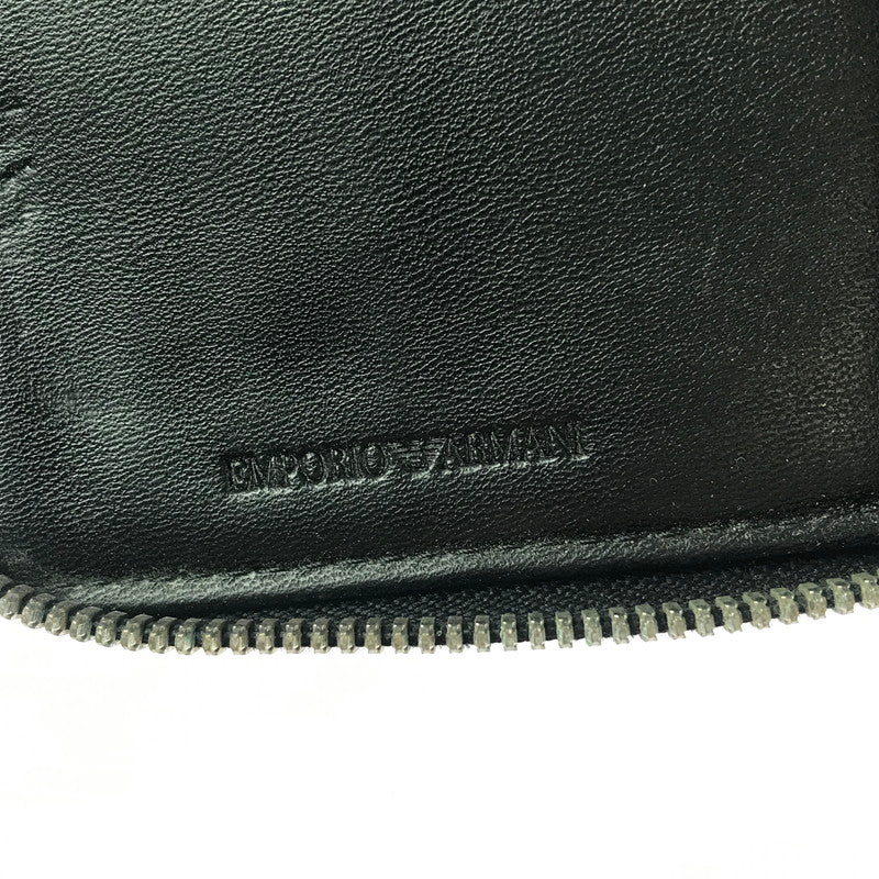 【ジャンク品】【メンズ】 EMPORIO ARMANI エンポリオ・アルマーニ ラウンド ファスナー ウォレット 長財布 200-260908-na-17-tagh カラー：ブラック 万代Net店
